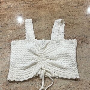 Hollister White Textured Knit Top